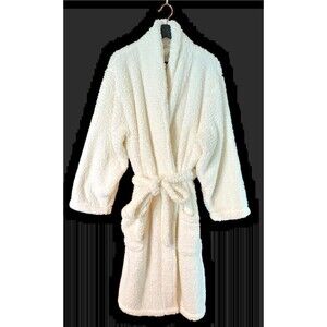 Pottery Barn 2XL Ivory Cozy Comfort Robe Belted Sherpa Fleece Fireside Kimono